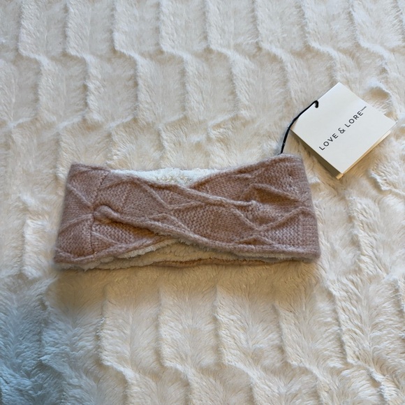 Love & Lore Accessories - Love & Lore Pink Sherpa Lined Headband